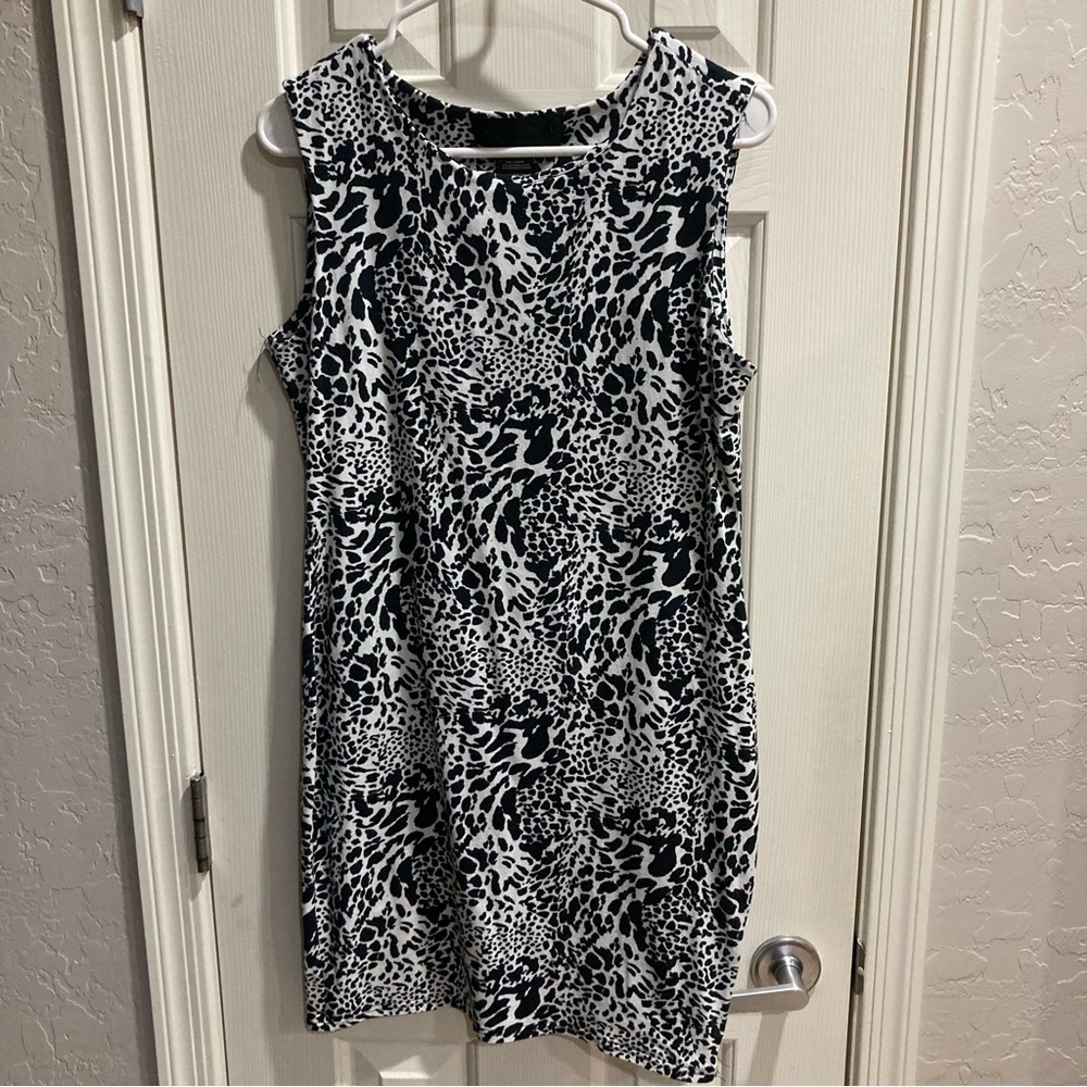 Kardashian Kollection Black and White Animal Print Dress